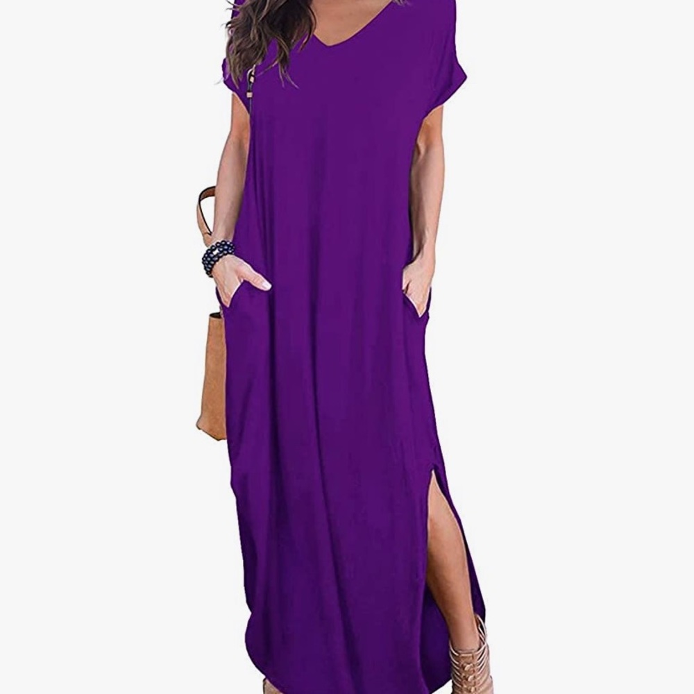 Purple Maxi Dress with pockets